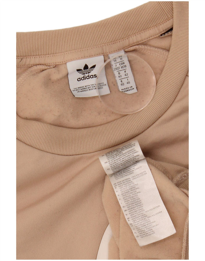 Pulover cu grafic pentru femei Adidas UK 14 mare, bej, poliester