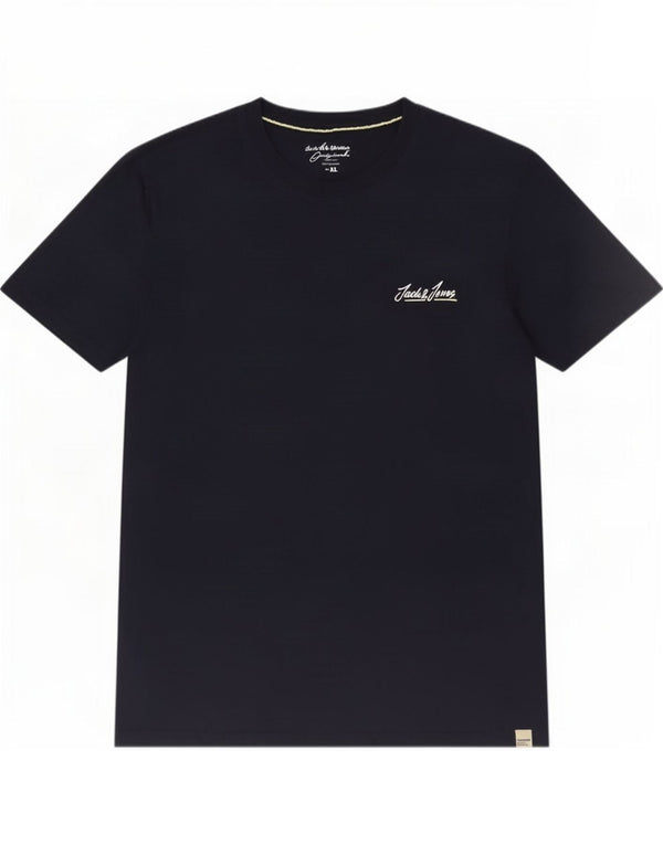Jack & Jones Mens T-Shirt Top XL Navy Blue Cotton
