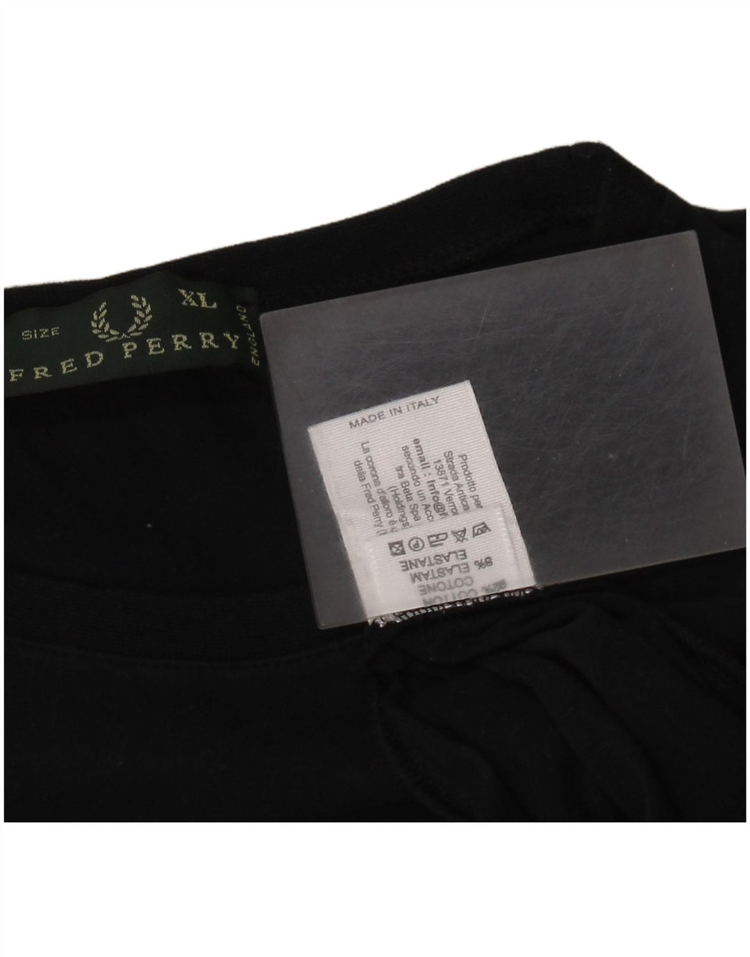 FRED PERRY Top pentru bărbați cu mânecă lungă XL, bumbac negru