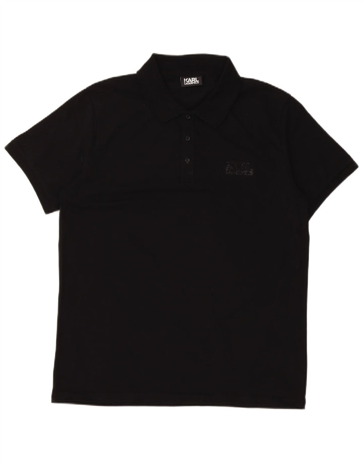 Tricou polo bărbați Karl Lagerfeld mare negru