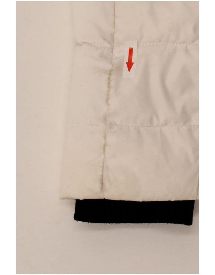 Jachetă căptușită cu glugă Superdry pentru femei UK 14, mare, alb, poliester