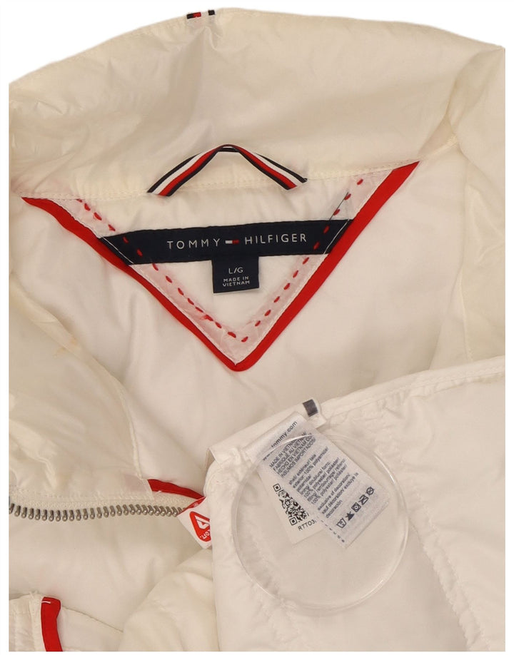 Jachetă căptușită pentru femei TOMMY HILFIGER UK 16 Poliamidă albă mare
