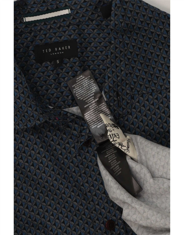 Cămașă pentru bărbați Ted Baker cu model abstract Mărimea 5 XL Bumbac albastru