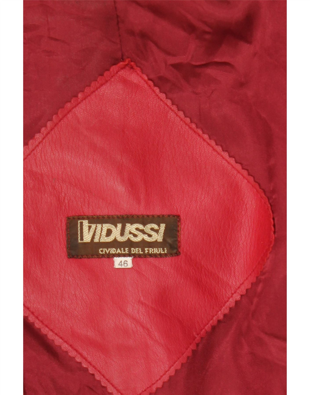 Geacă de piele vintage pentru femei IT 46 Large Red
