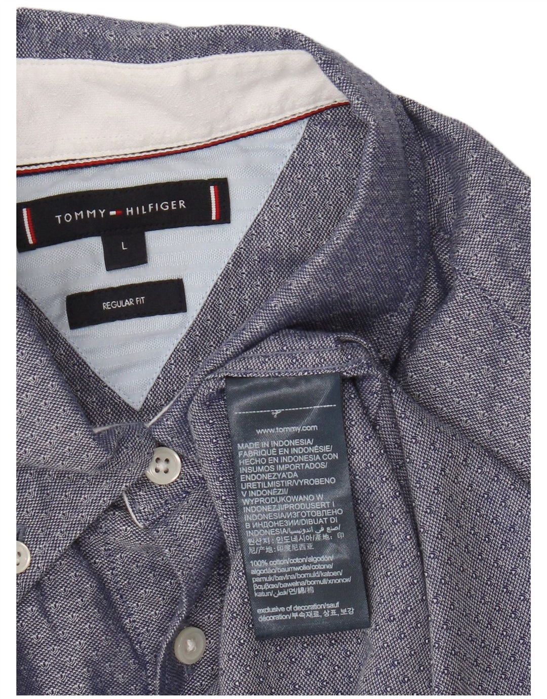 Cămașă pentru bărbați Tommy Hilfiger, cu tăiere obișnuită, mare, albastru, bumbac