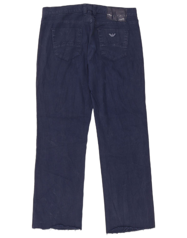 Blugi drepti pentru femei Armani L29 L27 Bumbac bleumarin