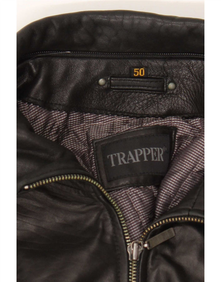 Jachetă de piele pentru bărbați Trapper IT 50 Large Black