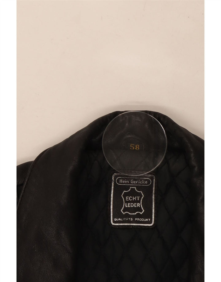 HEIN GERICKE Jachetă de motociclist din piele pentru bărbați UK 38 Medium din piele neagră
