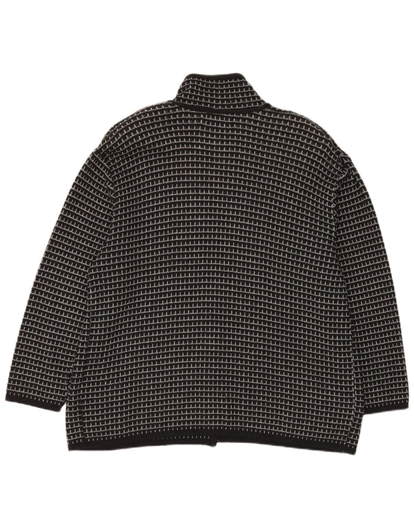 Pulover cardigan pentru bărbați Settebello XL, acrilic cu carouri negre