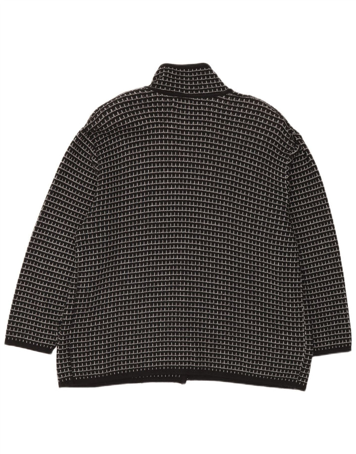 Pulover cardigan pentru bărbați Settebello XL, acrilic cu carouri negre