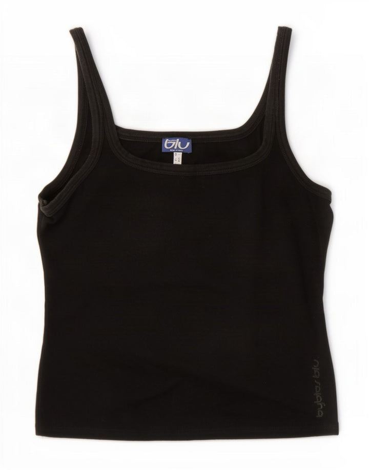 Byblos Crop Cami Top pentru femei UK 16, mare, negru, bumbac
