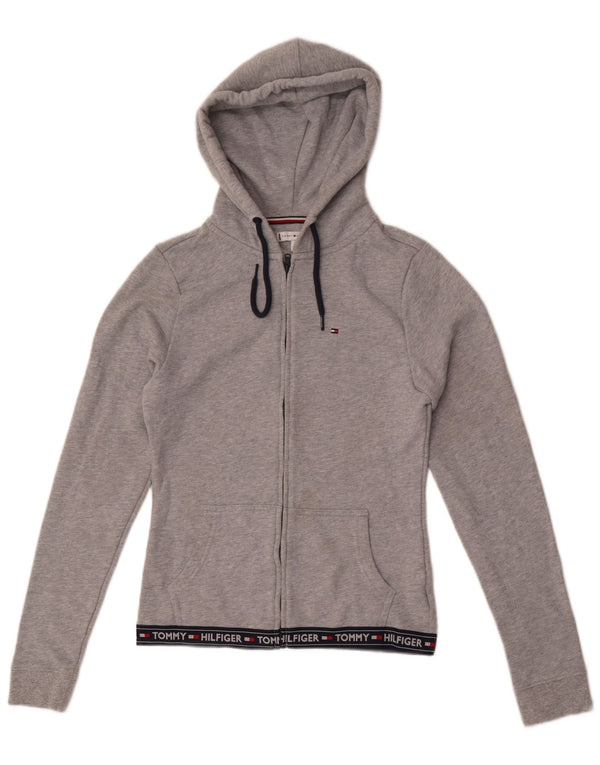 Pulover pentru femei Tommy Hilfiger, cu fermoar, UK 10, gri mic, bloc de culoare