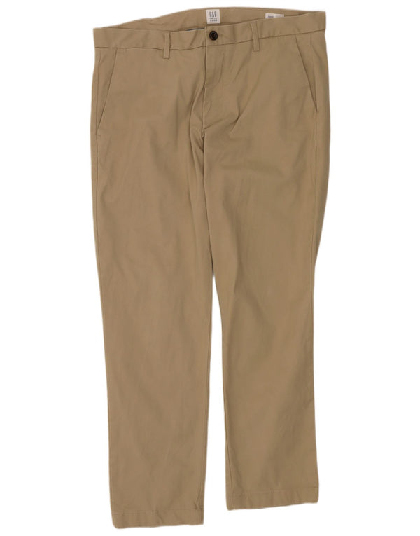 Gap Mens Slim Chino Trousers W34 L30 Beige Cotton