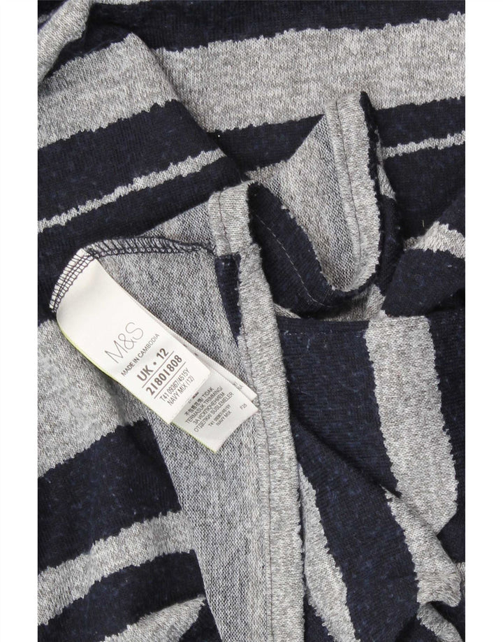 Marks & Spencer Top pentru femei cu mânecă lungă Marea Britanie 12 Mediu bleumarin cu dungi