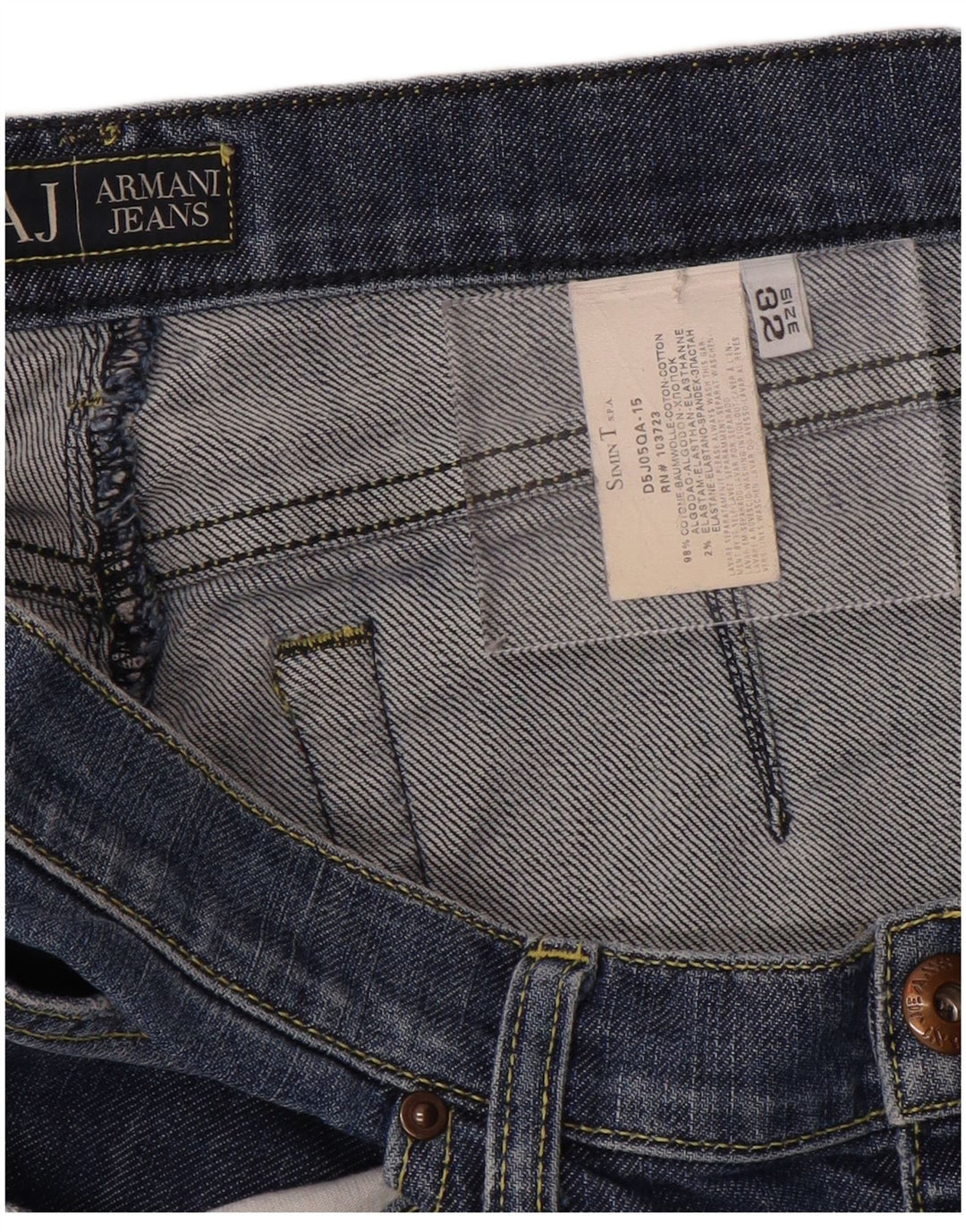 Pantaloni scurți din denim pentru bărbați Armani W32, bumbac albastru mediu