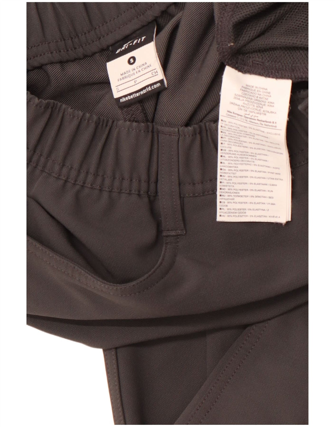 Pantaloni casual drepti pentru bărbați NIKE Dri Fit Mici W27 L31 Poliester gri