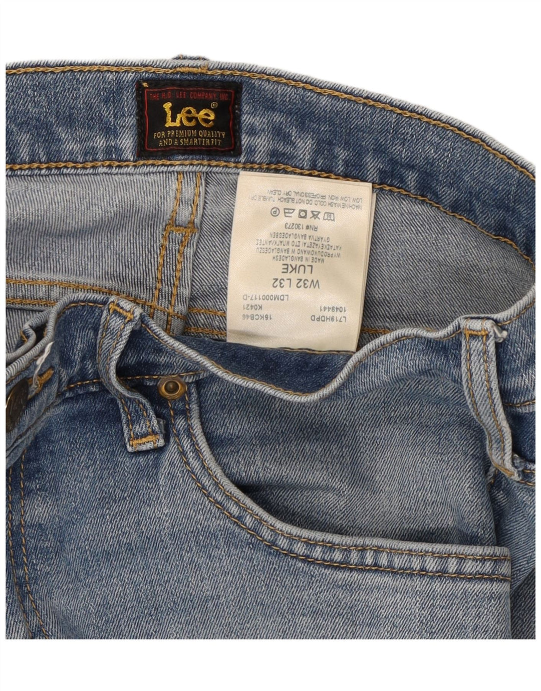 LEE Womens Luke Slim Jeans W32 L32 Blue Cotton