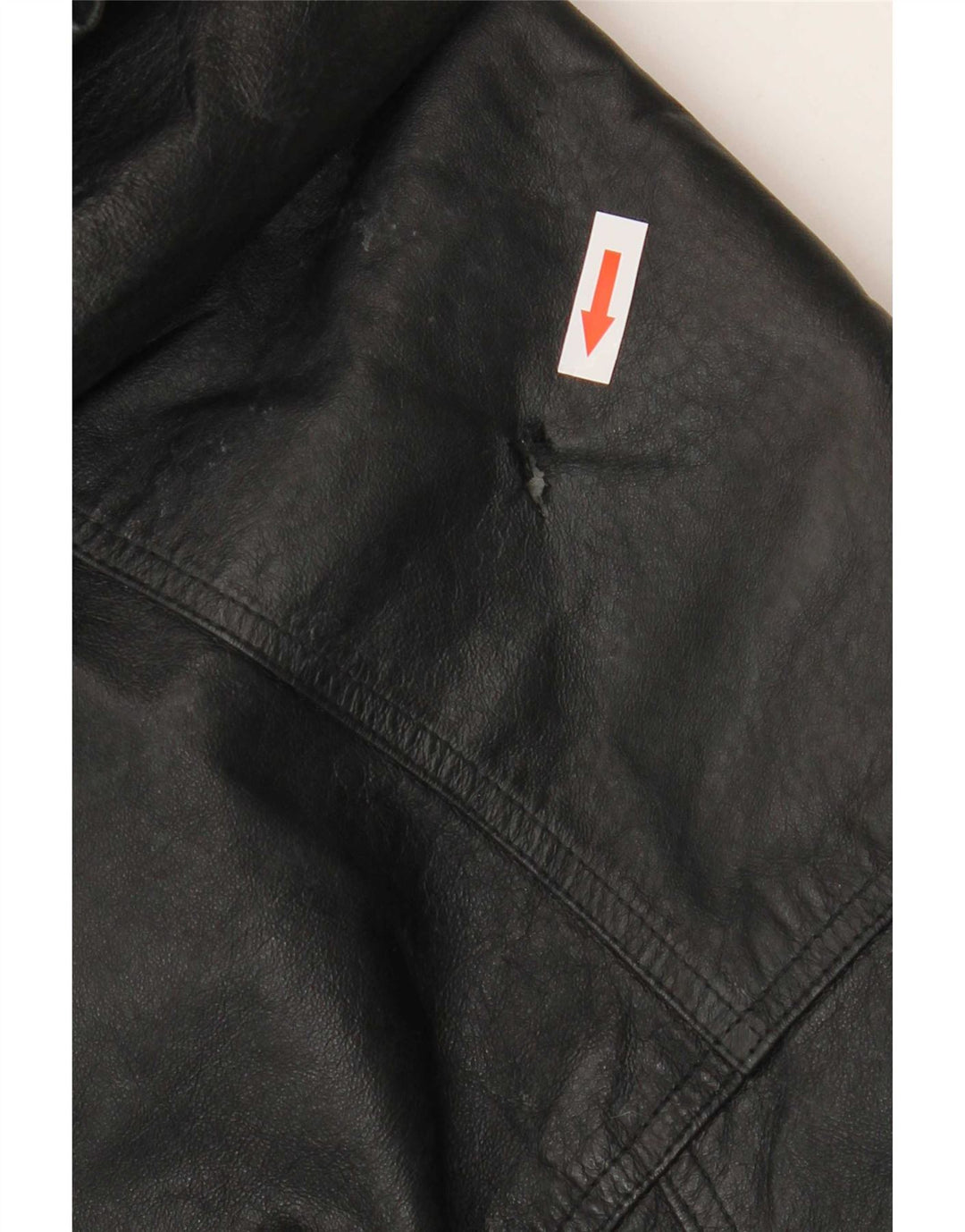 Jachetă de piele cu glugă vintage pentru bărbați UK 38 Medium Black