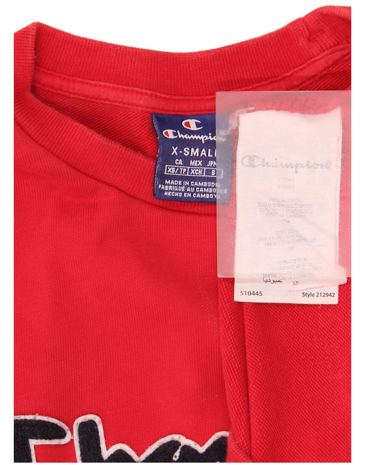 Pulover supradimensionat cu grafic pentru femei Champion UK 6 XS Bumbac roșu