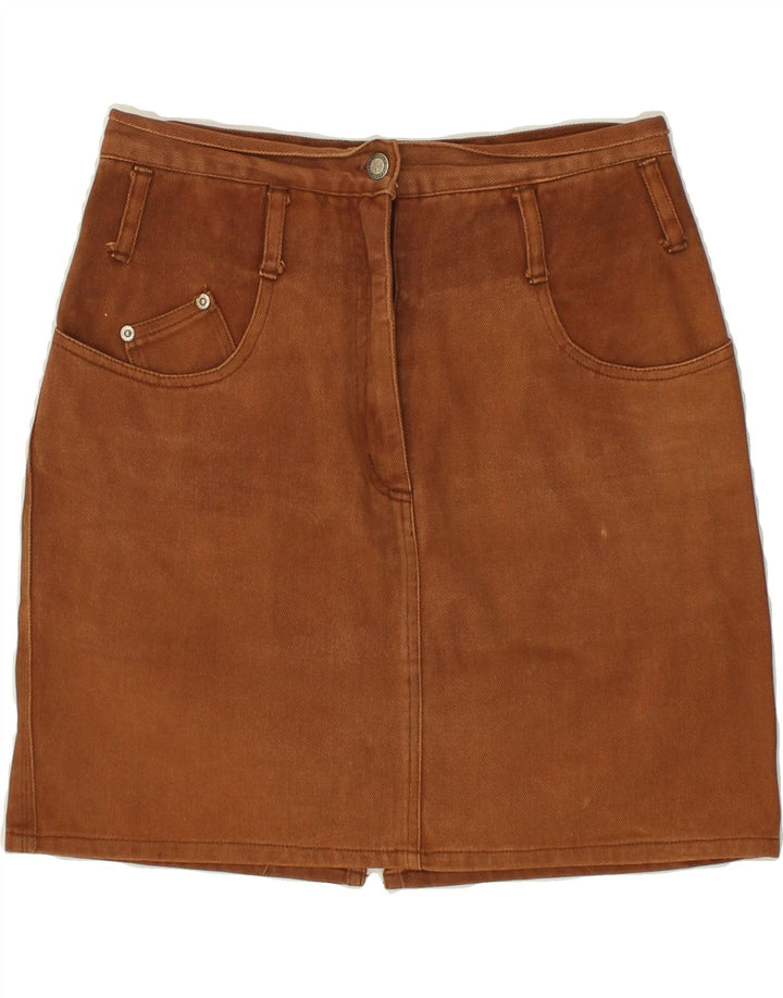 Fusta de blugi pentru femei VINTAGE EU 40 Medium W28 Bumbac maro