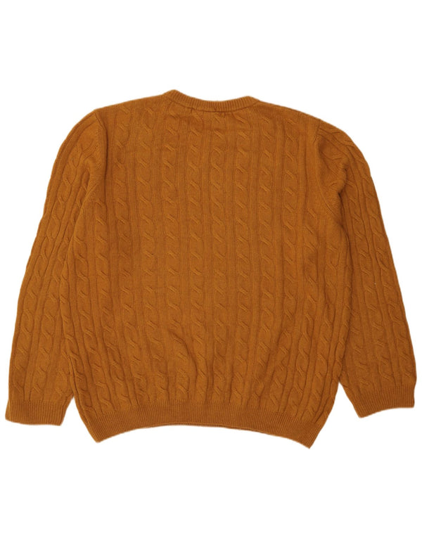 Timberland Mens Crew Neck Jumper Sweater Large Brown Wool