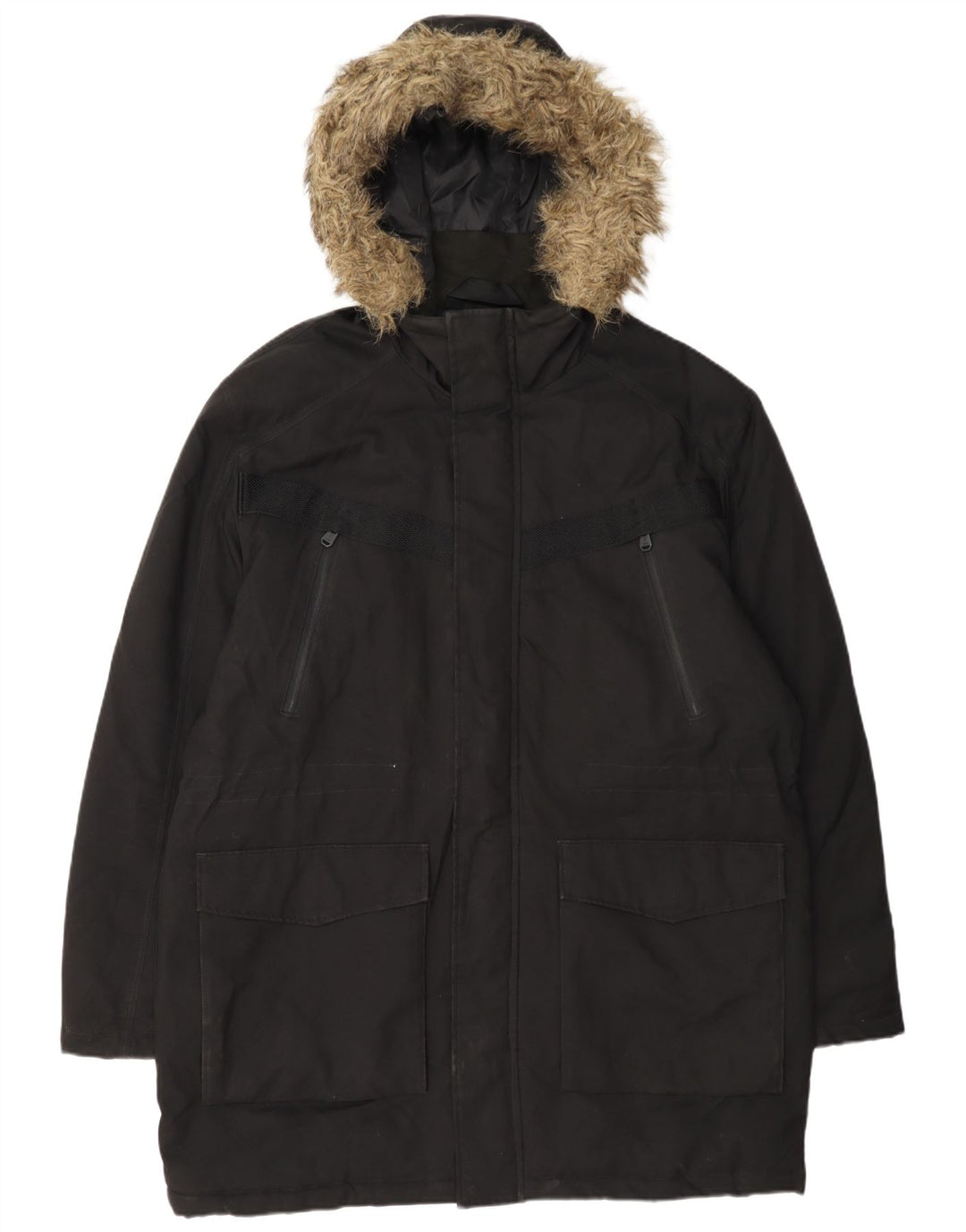 Jack & Jones jachetă parka cu glugă pentru bărbați UK 44 2XL poliester negru