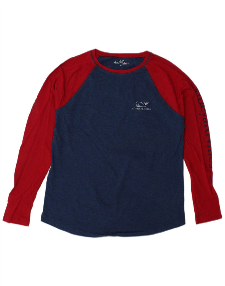 VINEYARD VINES Top grafic pentru femei cu mânecă lungă UK 6 XS Albastru Colorblock