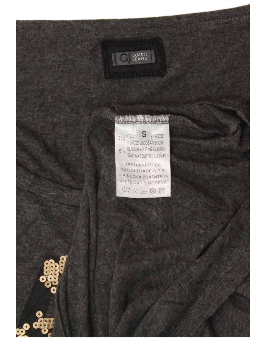 Top cu grafic supradimensionat pentru femei Gaudi cu mânecă lungă UK 10 mic, gri, viscoză