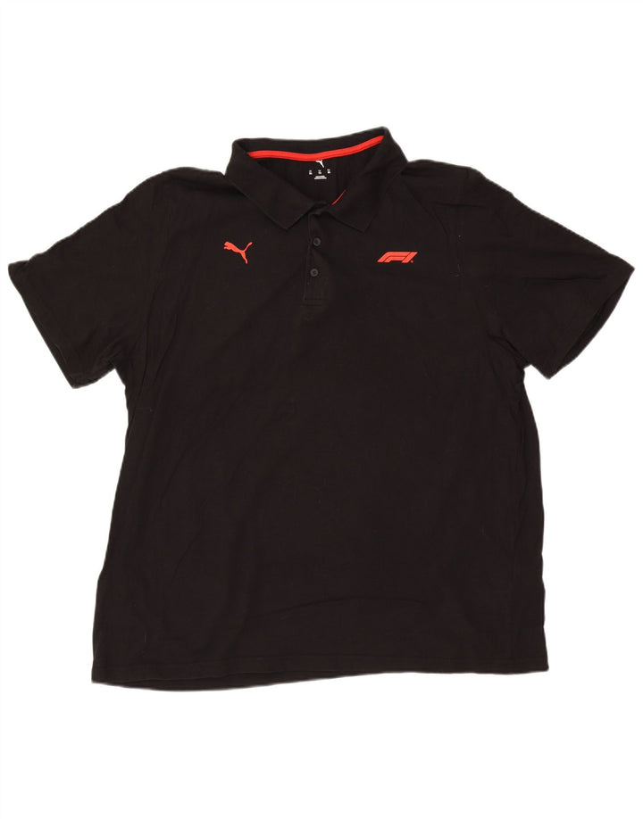 Tricou polo grafic PUMA pentru bărbați 2XL, bumbac negru