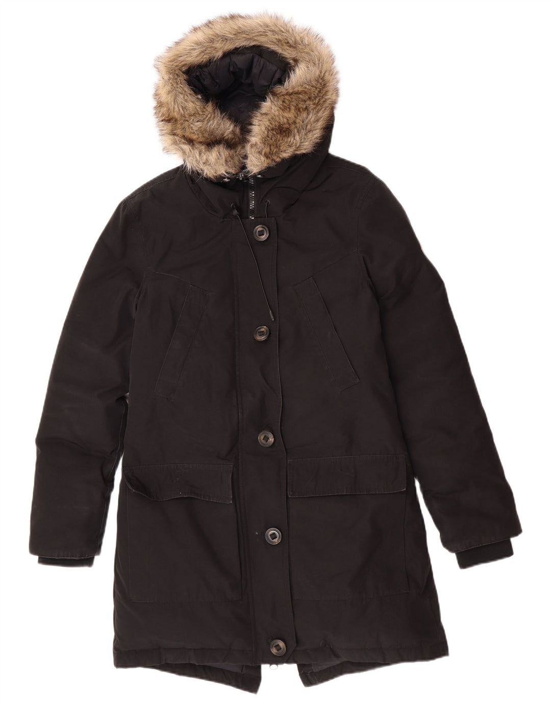 Jachetă parka cu glugă Superdry pentru femei UK 10 Poliester negru mic