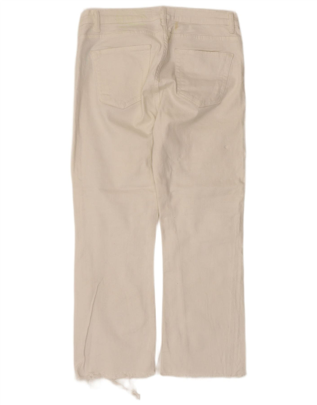 Blugi de dama ZARA Cropped EU 40 Medium W30 L25 Bumbac Alb