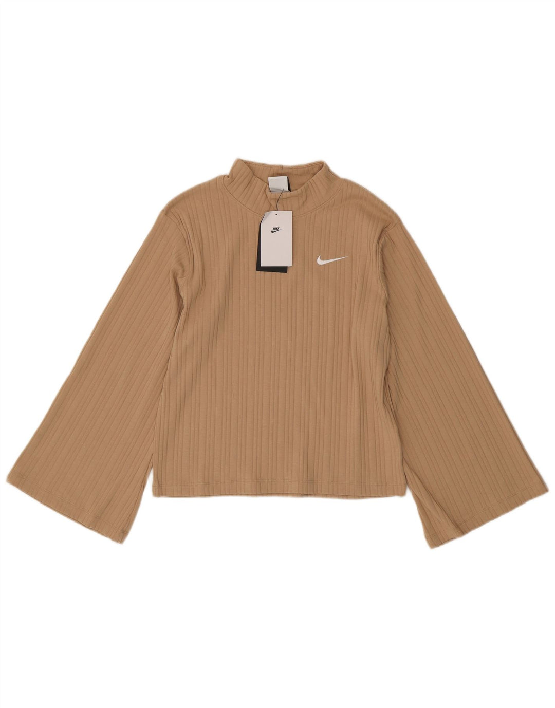 Top pentru femei Nike cu mânecă lungă UK 6 XS, bej, bumbac