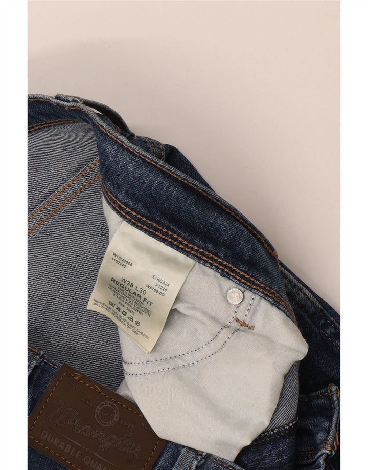 Blugi drepti WRANGLER pentru bărbați, cu ajustare normală, W38 L30, bumbac albastru