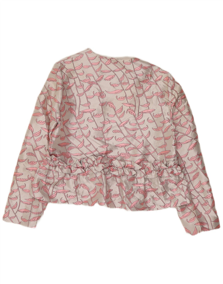Bluză cămașă Topshop pentru femei Crop Abstract Pattern UK 10 Small White