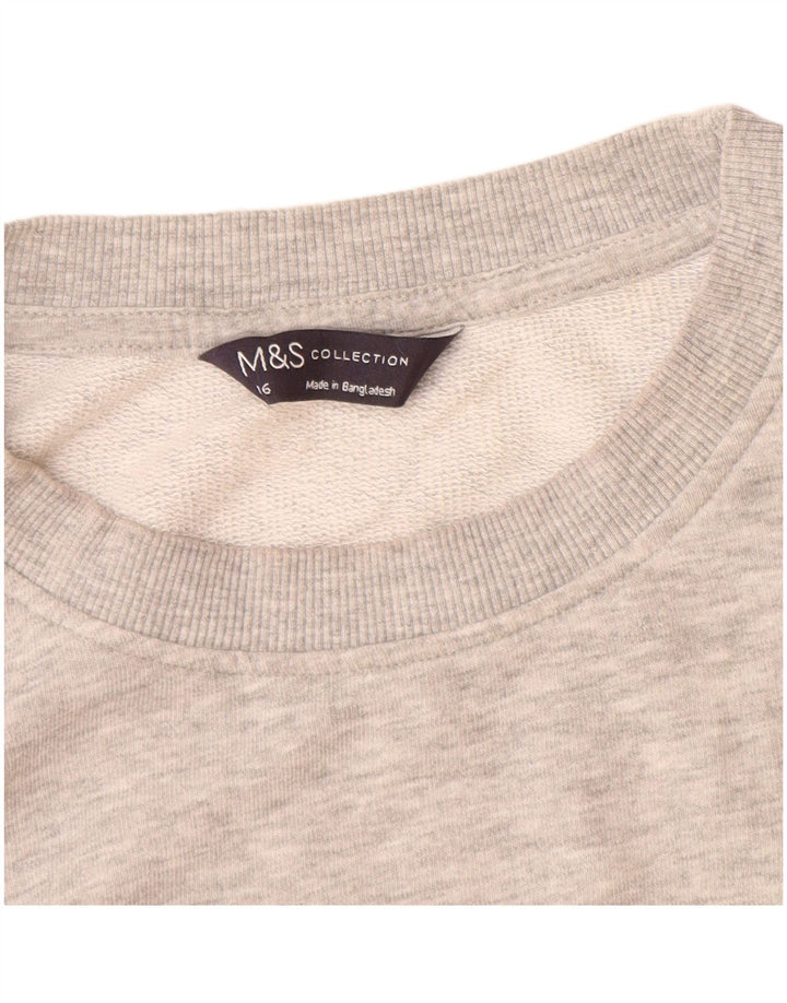 Pulover supradimensionat pentru femei Marks & Spencer UK 16 mare bumbac gri