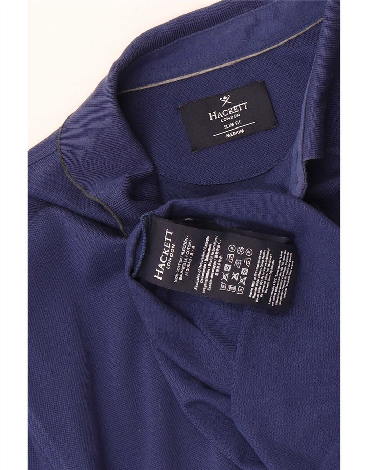 Tricou polo Hackett pentru bărbați, bumbac albastru mediu