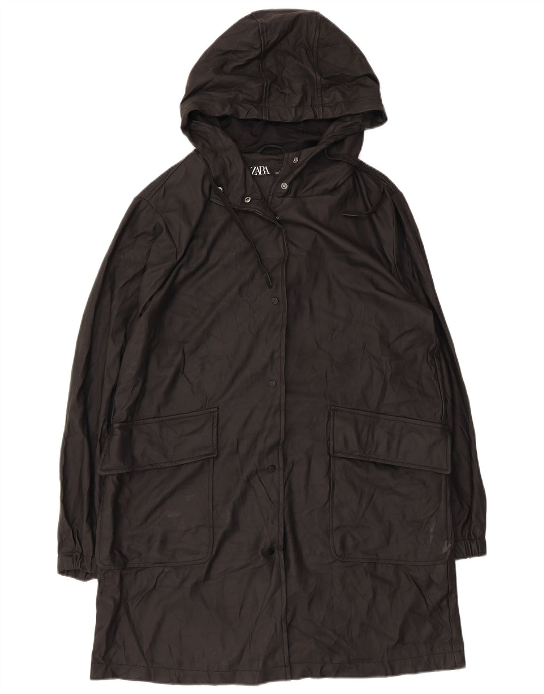 Pelernă de ploaie cu glugă pentru femei Zara UK 14 Medium Black