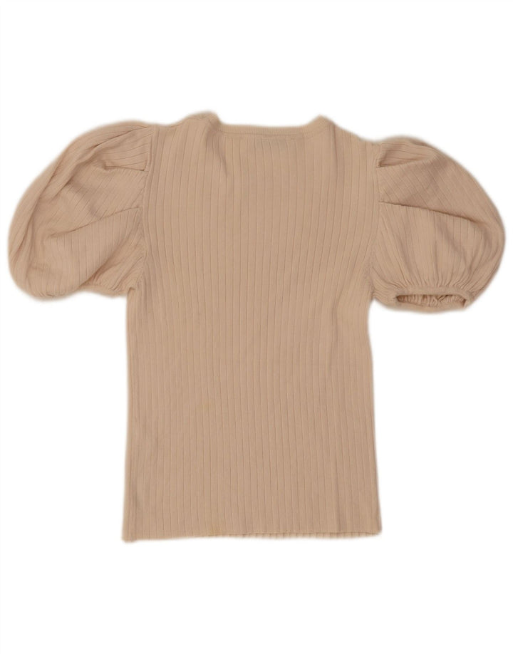 Bluză Crop Top Femei Zara UK 12 Medium Off White Viscose