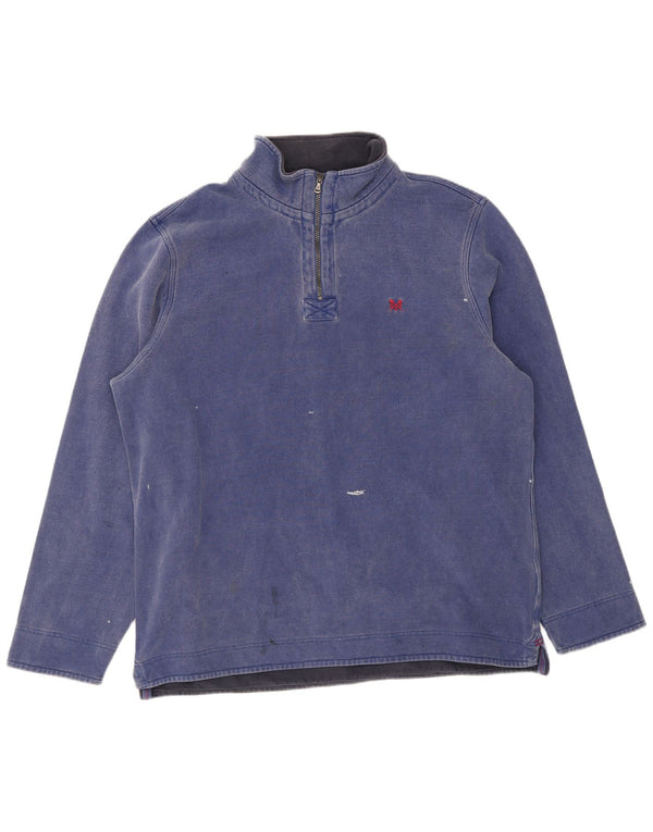 Crew Clothing Hanorac pentru bărbați cu fermoar și gât Pulover 3XL Bumbac bleumarin