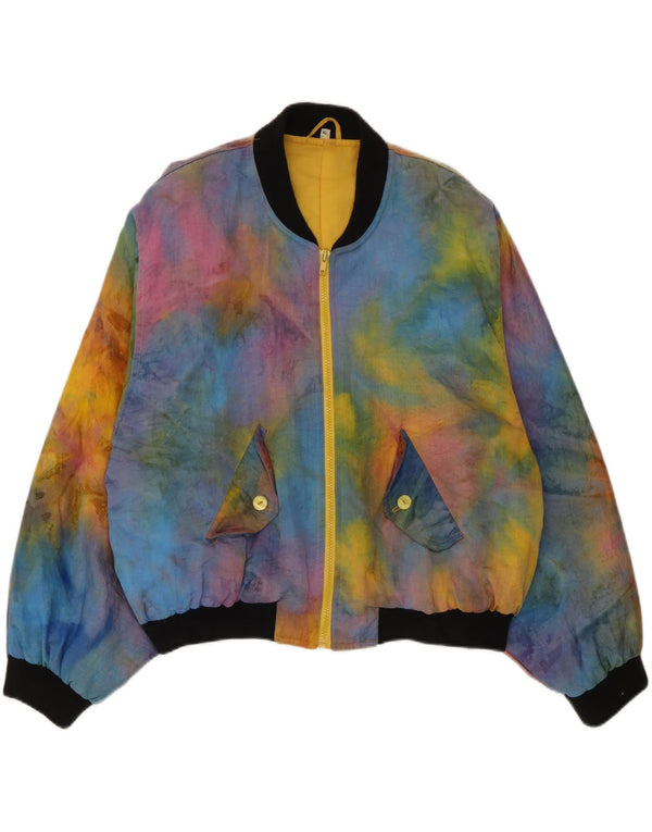 Jachetă Bomber Vintage pentru femei IT 42 Medium Multicolor Tie Dye Poliamidă