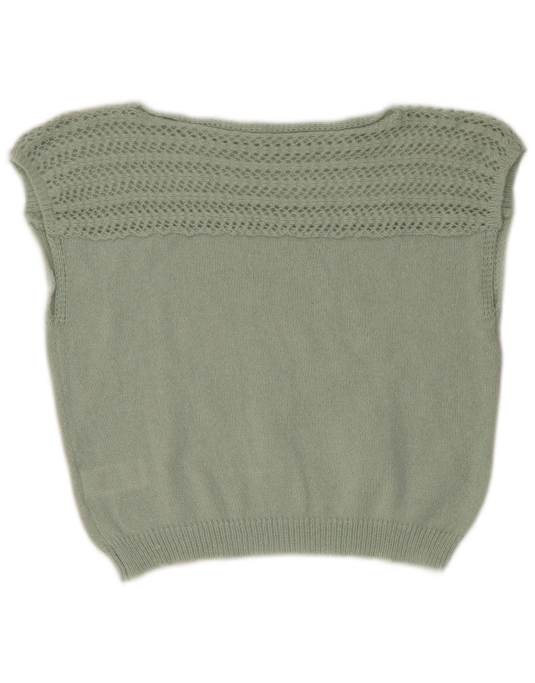 Shein Womens Crop Vest Tank Top UK 14 Poliester verde mediu