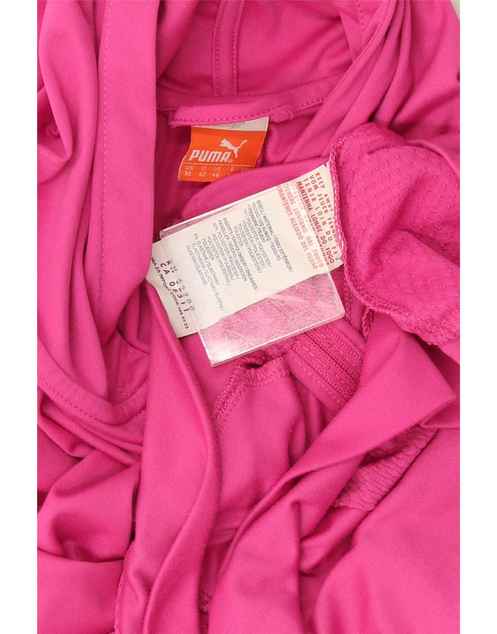Pulover Puma pentru femei, cu fermoar, UK 16, poliester roz mare