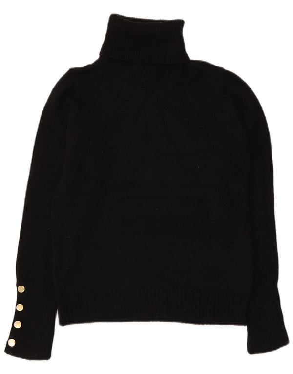 Pulover pentru femei ZARA cu gât rulat, UK 12 Medium Negru Acrilic