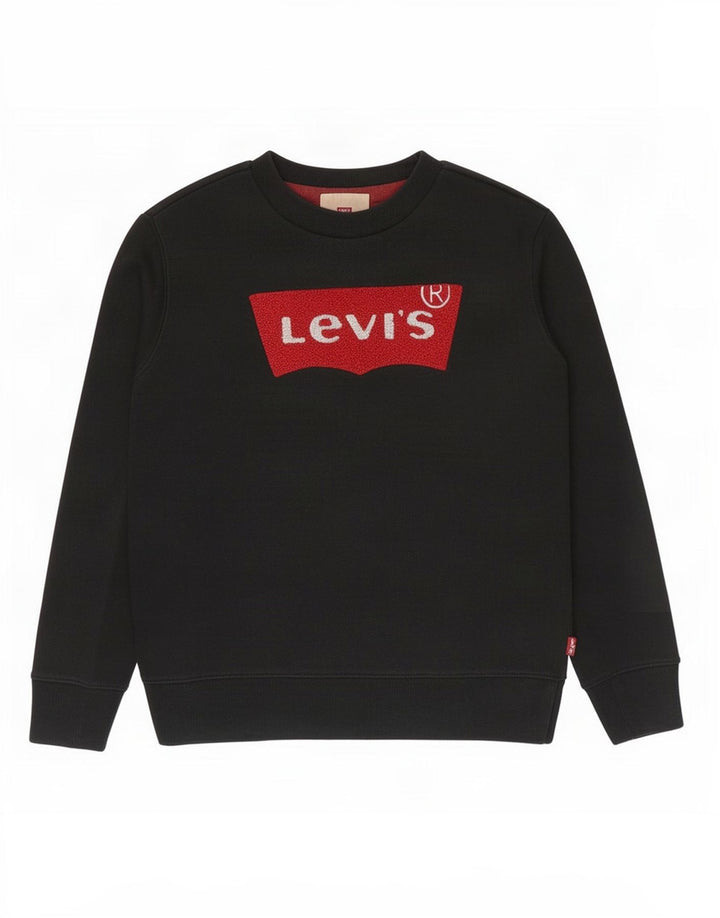 Pulover cu grafică Levi's pentru băieți, 11-12 ani, bumbac negru