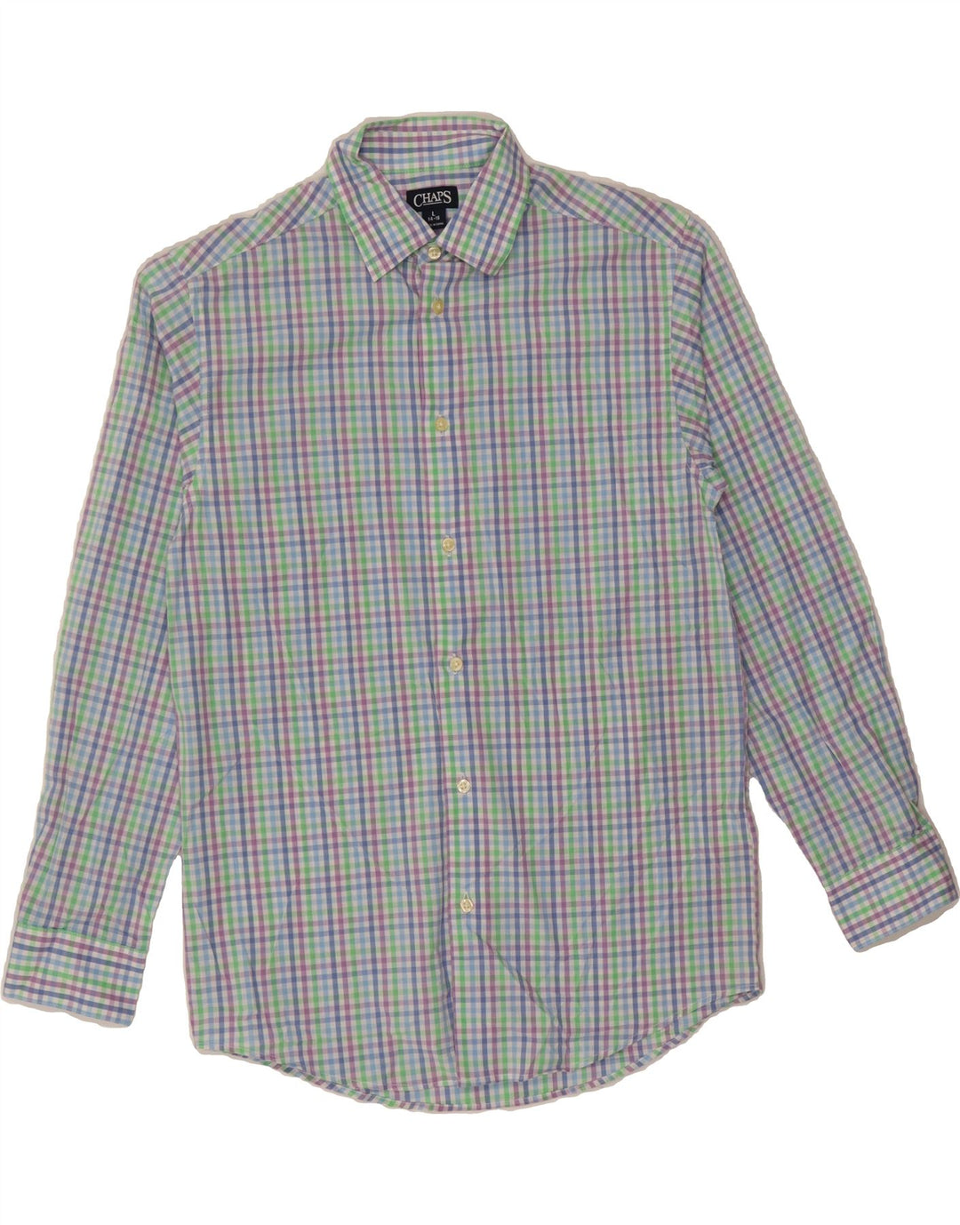CHAPS Boys Shirt 14-15 Years Large  Multicoloured Check Cotton Vintage Chaps and Second-Hand Chaps from Messina Hembry 