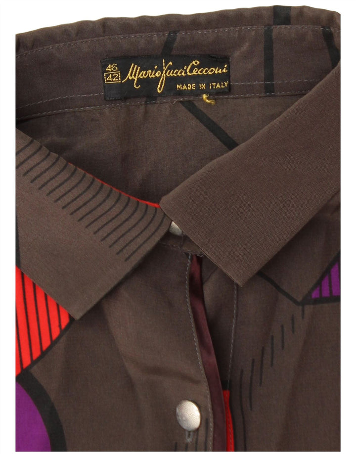 Mario Pucci Cecconi Bluză Femei Top IT 42 Maro Mediu Geometric