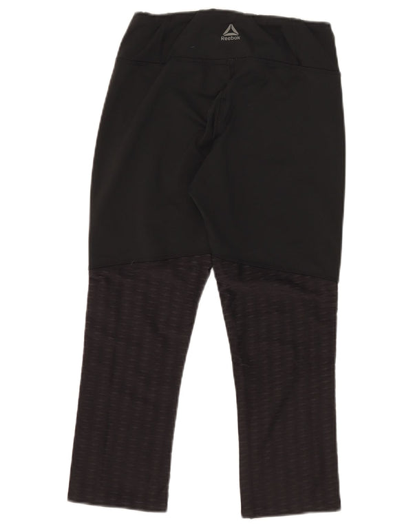 Leggings Reebok Speedwick Capri pentru femei UK 8/10 Small Black Spotted