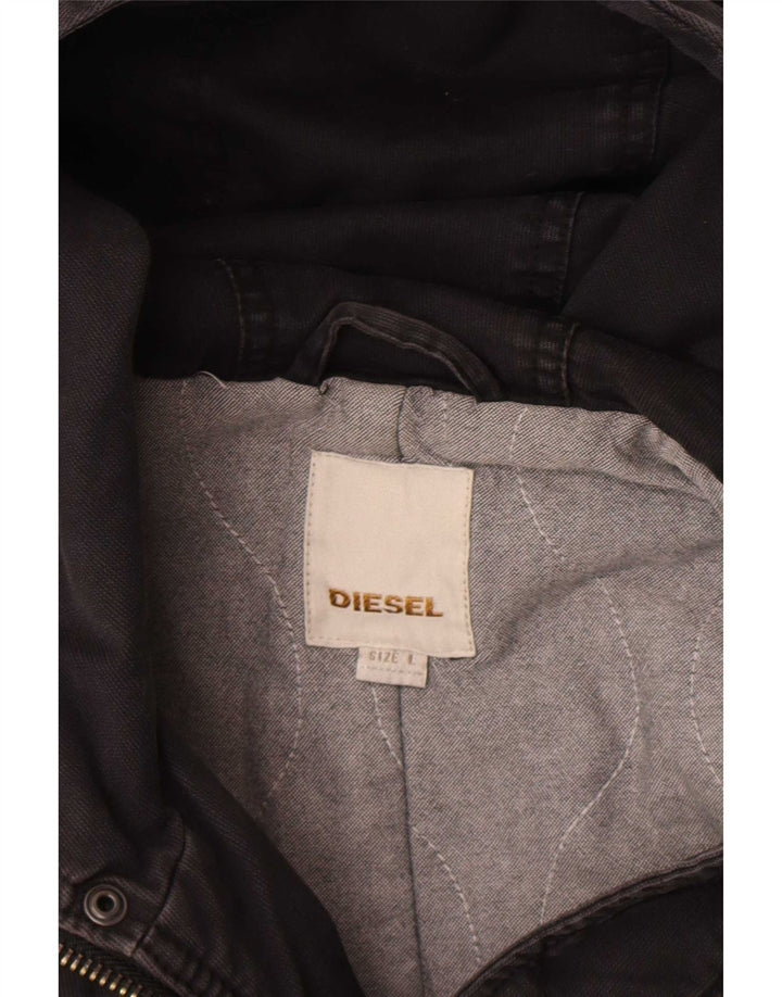 Jachetă parka cu glugă pentru bărbați Diesel UK 40 Large Black