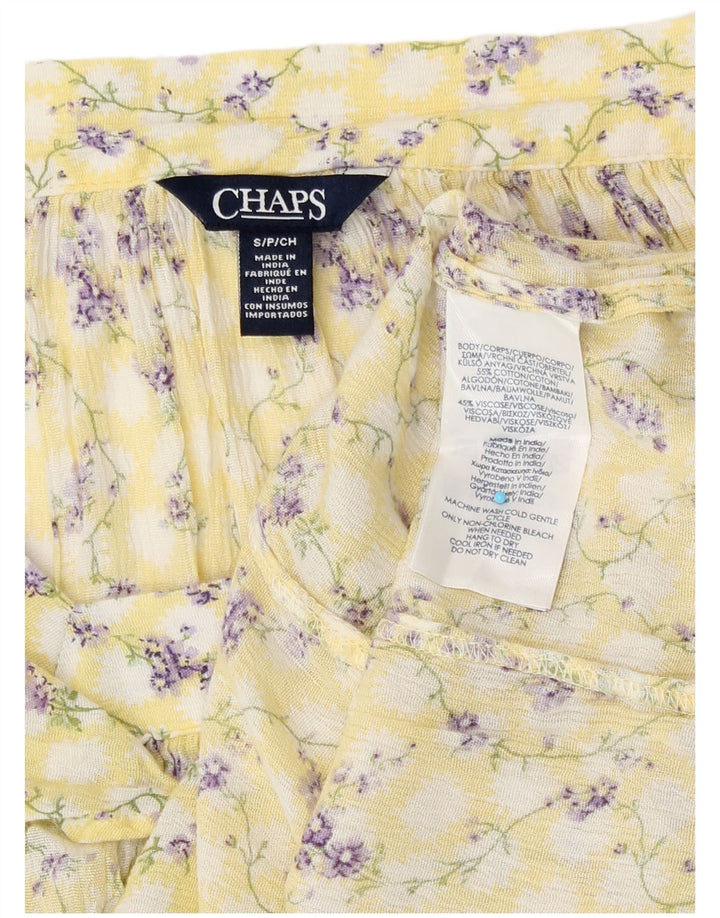 Bluză cu mânecă lungă pentru femei Chaps, UK 10, bumbac floral, galben mic