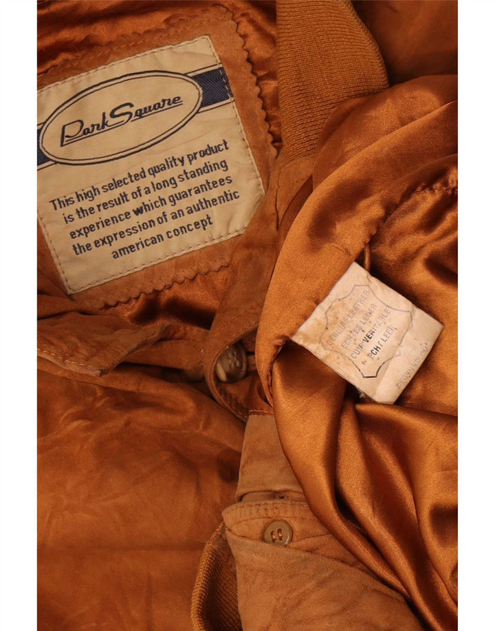 Bomber vintage pentru bărbați din piele intoarsa UK 42 XL din piele maro